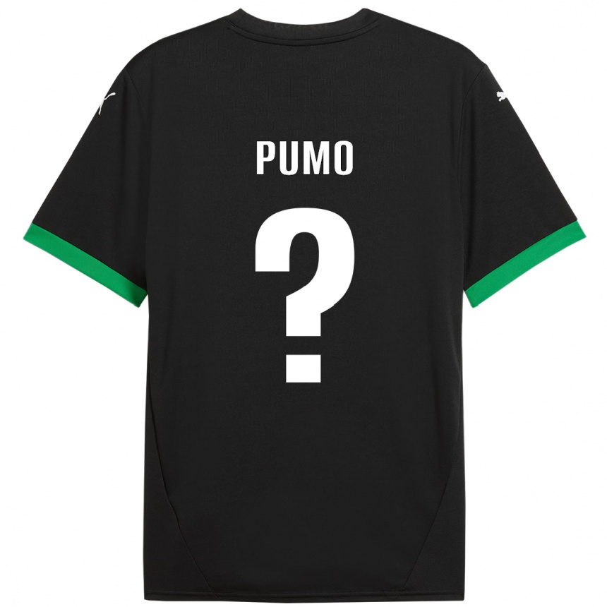 Kinder Fußball Samuele Pumo #0 Schwarz Dunkelgrün Heimtrikot Trikot 2024/25 T-Shirt Luxemburg