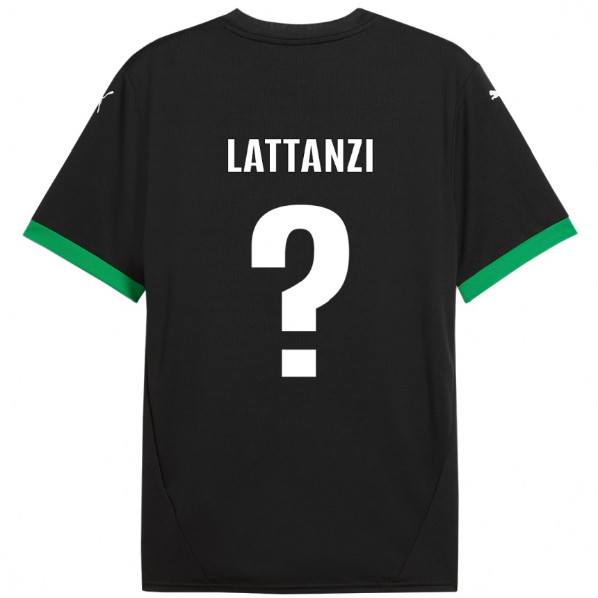 Kinder Fußball Luca Lattanzi #0 Schwarz Dunkelgrün Heimtrikot Trikot 2024/25 T-Shirt Luxemburg