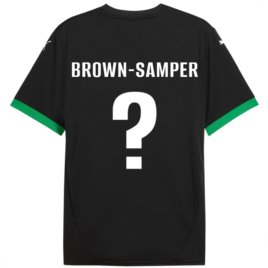 Kinder Fußball Isaac Brown-Samper #0 Schwarz Dunkelgrün Heimtrikot Trikot 2024/25 T-Shirt Luxemburg