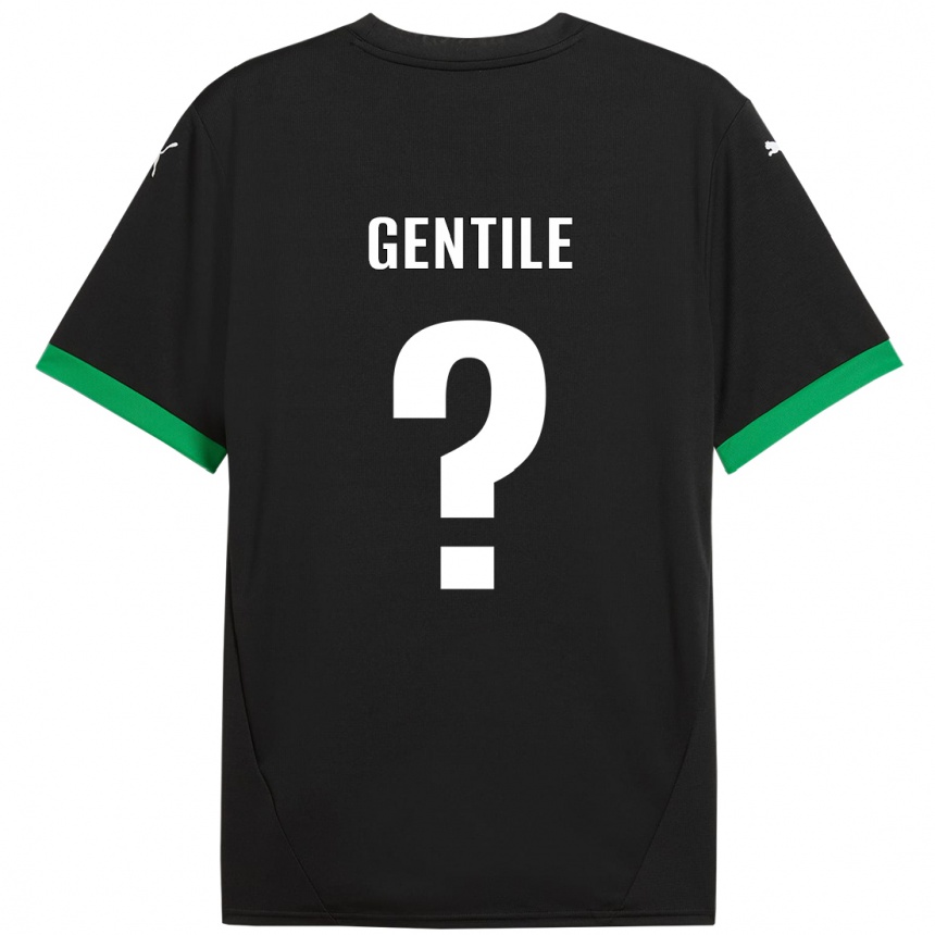 Kinder Fußball Raffaele Gentile #0 Schwarz Dunkelgrün Heimtrikot Trikot 2024/25 T-Shirt Luxemburg