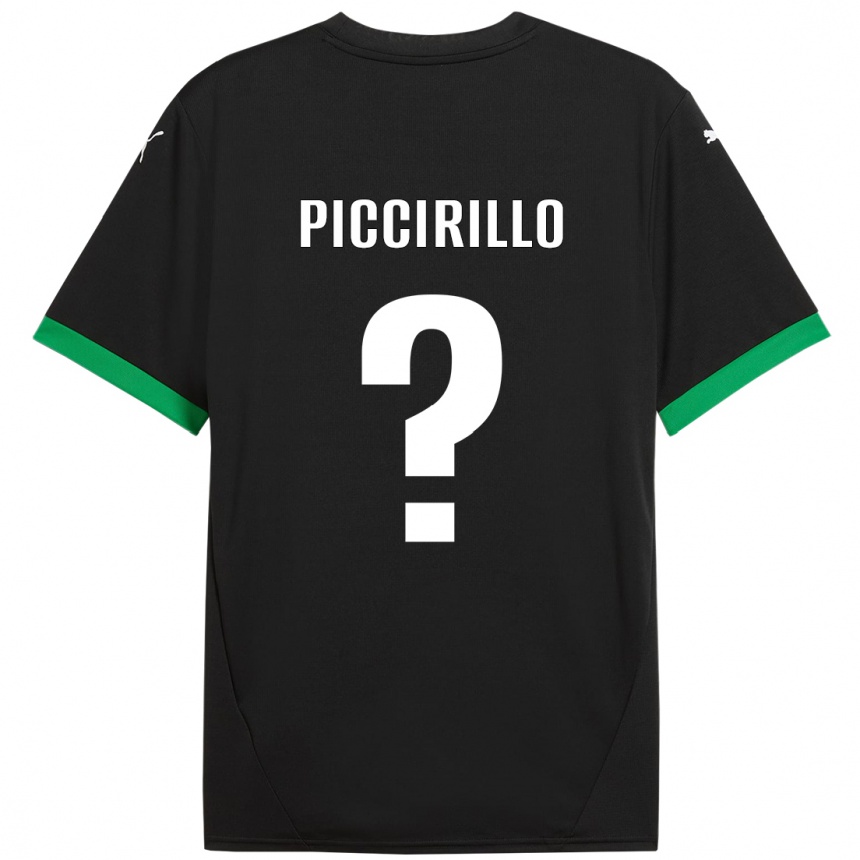 Kinder Fußball Michele Piccirillo #0 Schwarz Dunkelgrün Heimtrikot Trikot 2024/25 T-Shirt Luxemburg