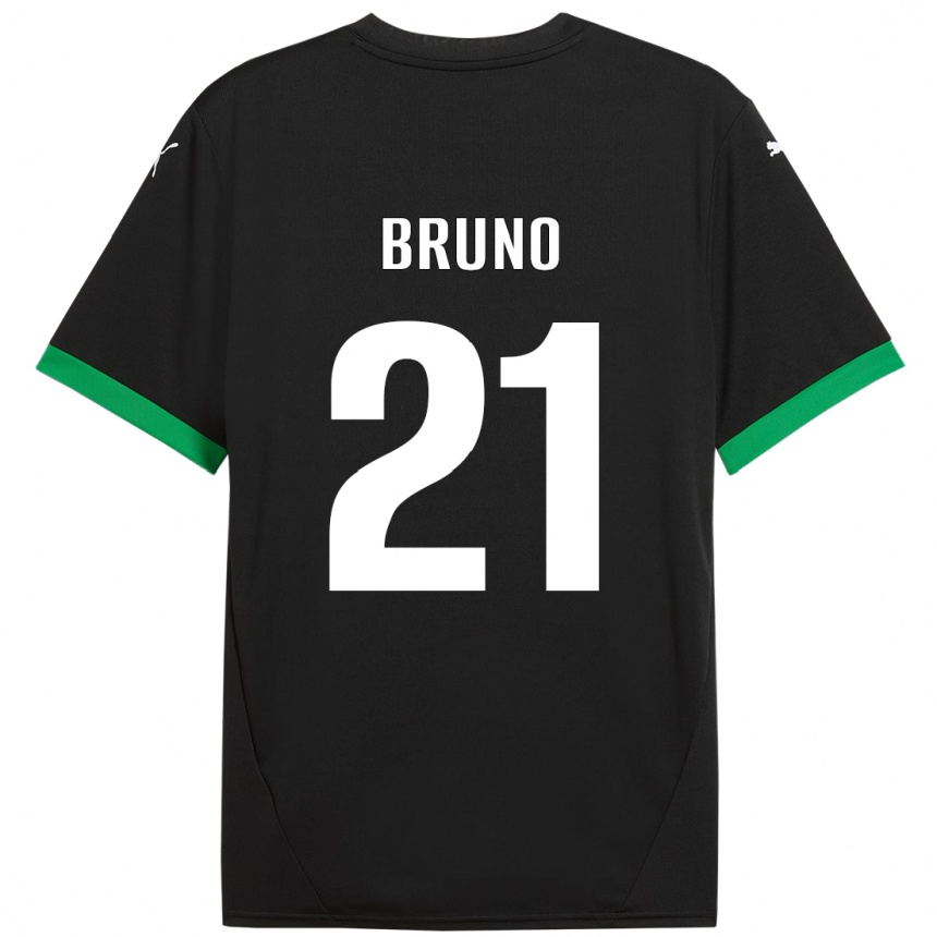 Kinder Fußball Kevin Bruno #21 Schwarz Dunkelgrün Heimtrikot Trikot 2024/25 T-Shirt Luxemburg