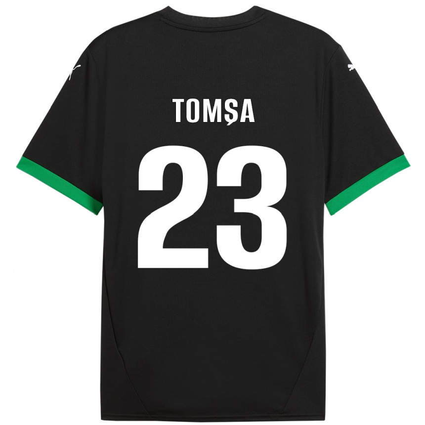 Kinder Fußball Troy Tomșa #23 Schwarz Dunkelgrün Heimtrikot Trikot 2024/25 T-Shirt Luxemburg