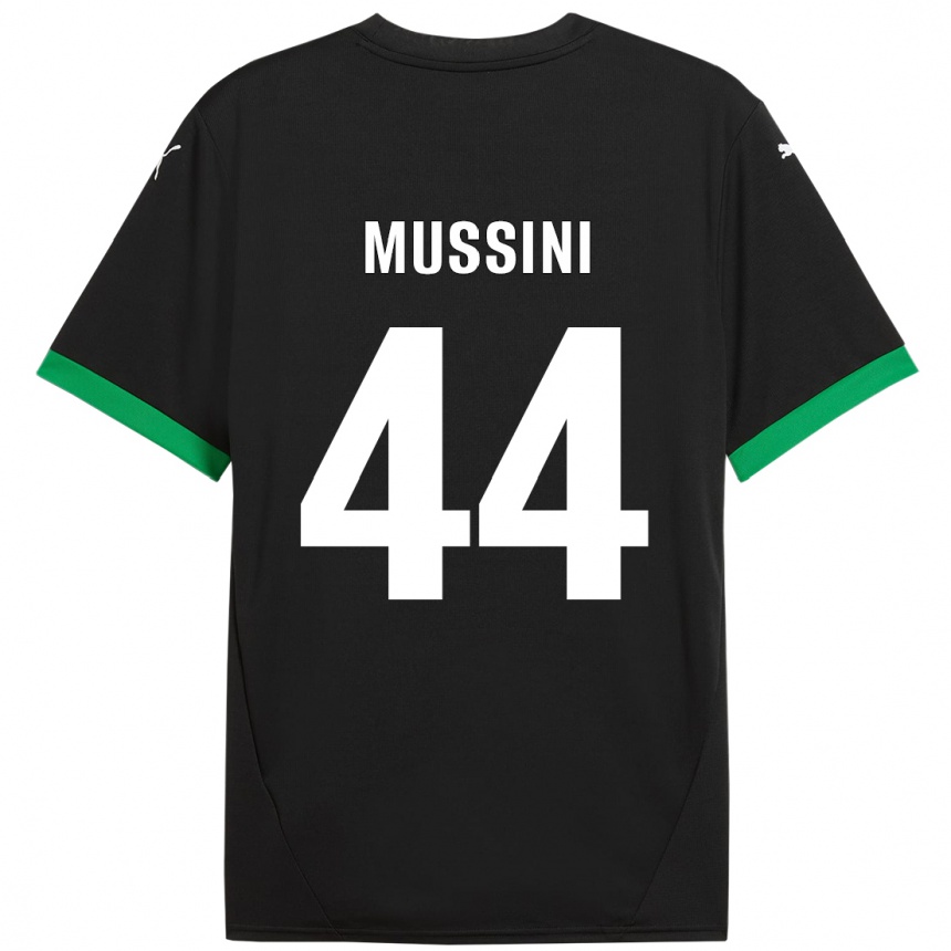 Kinder Fußball Andrea Mussini #44 Schwarz Dunkelgrün Heimtrikot Trikot 2024/25 T-Shirt Luxemburg