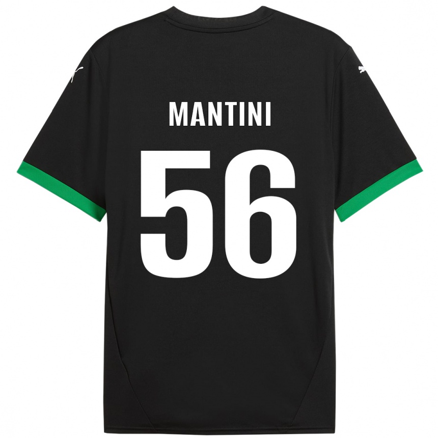 Kinder Fußball Raffaele Mantini #56 Schwarz Dunkelgrün Heimtrikot Trikot 2024/25 T-Shirt Luxemburg