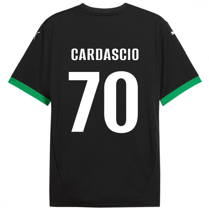 Kinder Fußball Alessandro Cardascio #70 Schwarz Dunkelgrün Heimtrikot Trikot 2024/25 T-Shirt Luxemburg