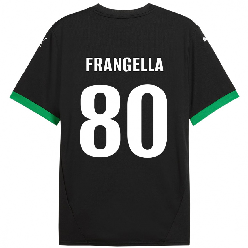 Kinder Fußball Christian Frangella #80 Schwarz Dunkelgrün Heimtrikot Trikot 2024/25 T-Shirt Luxemburg