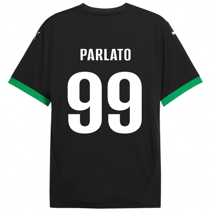 Kinder Fußball Claudio Parlato #99 Schwarz Dunkelgrün Heimtrikot Trikot 2024/25 T-Shirt Luxemburg