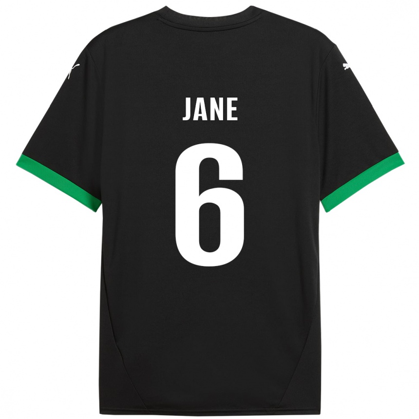 Kinder Fußball Refiloe Jane #6 Schwarz Dunkelgrün Heimtrikot Trikot 2024/25 T-Shirt Luxemburg