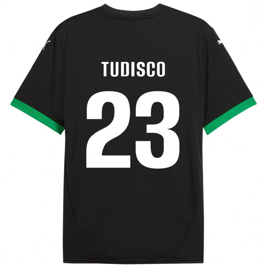 Kinder Fußball Giorgia Tudisco #23 Schwarz Dunkelgrün Heimtrikot Trikot 2024/25 T-Shirt Luxemburg