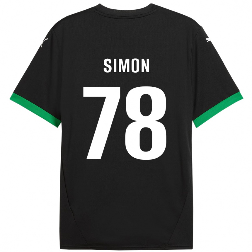 Kinder Fußball Bénédicte Simon #78 Schwarz Dunkelgrün Heimtrikot Trikot 2024/25 T-Shirt Luxemburg