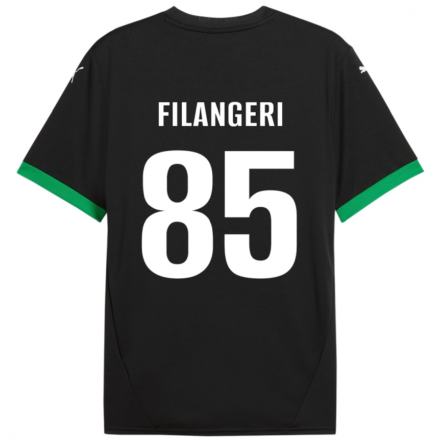 Kinder Fußball Maria Luisa Filangeri #85 Schwarz Dunkelgrün Heimtrikot Trikot 2024/25 T-Shirt Luxemburg