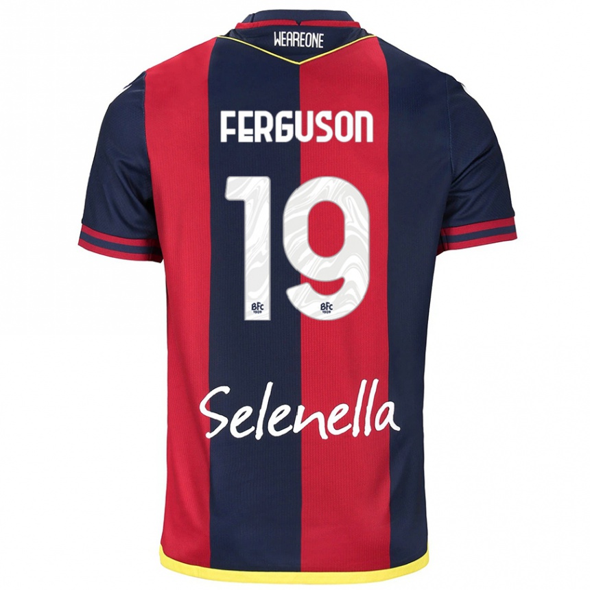 Kinder Fußball Lewis Ferguson #19 Rot Königsblau Heimtrikot Trikot 2024/25 T-Shirt Luxemburg