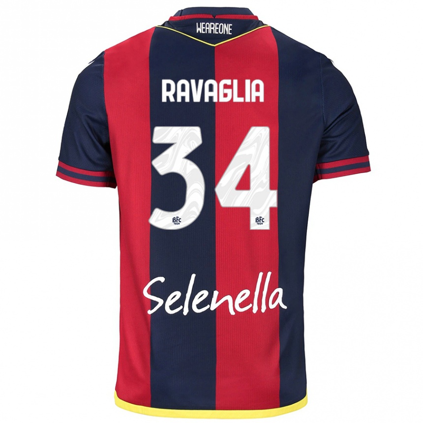 Kinder Fußball Federico Ravaglia #34 Rot Königsblau Heimtrikot Trikot 2024/25 T-Shirt Luxemburg