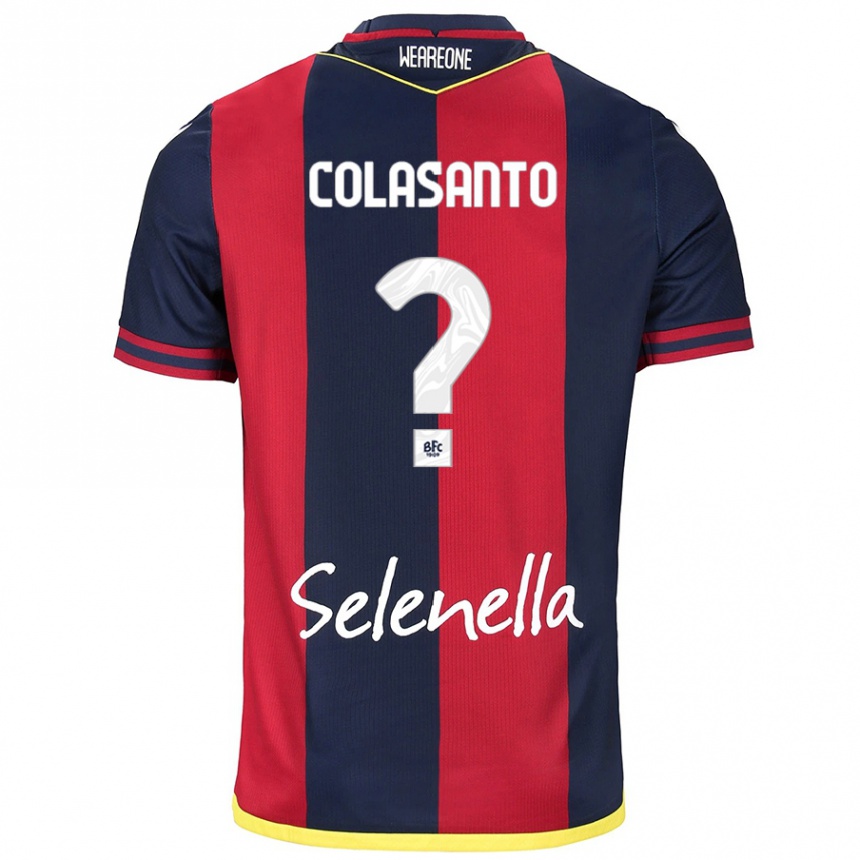 Kinder Fußball Pietro Colasanto #0 Rot Königsblau Heimtrikot Trikot 2024/25 T-Shirt Luxemburg