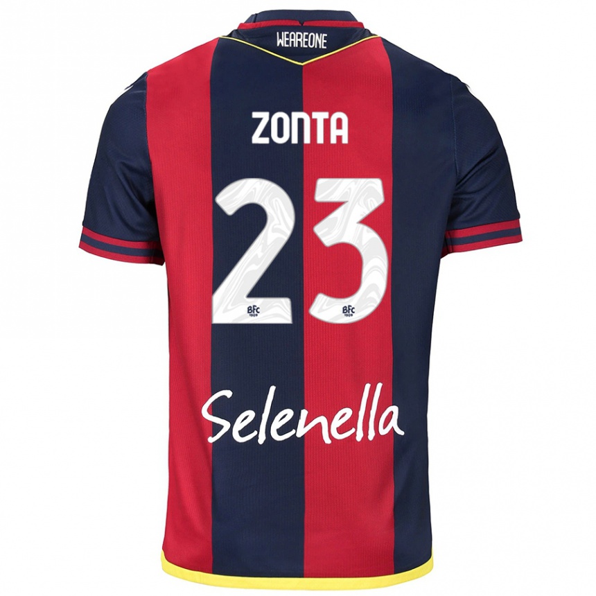 Kinder Fußball Alessandro Zonta #23 Rot Königsblau Heimtrikot Trikot 2024/25 T-Shirt Luxemburg