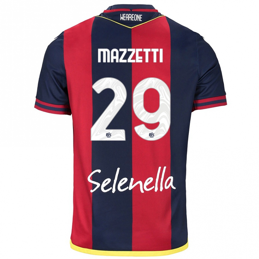 Kinder Fußball Gabriele Mazzetti #29 Rot Königsblau Heimtrikot Trikot 2024/25 T-Shirt Luxemburg