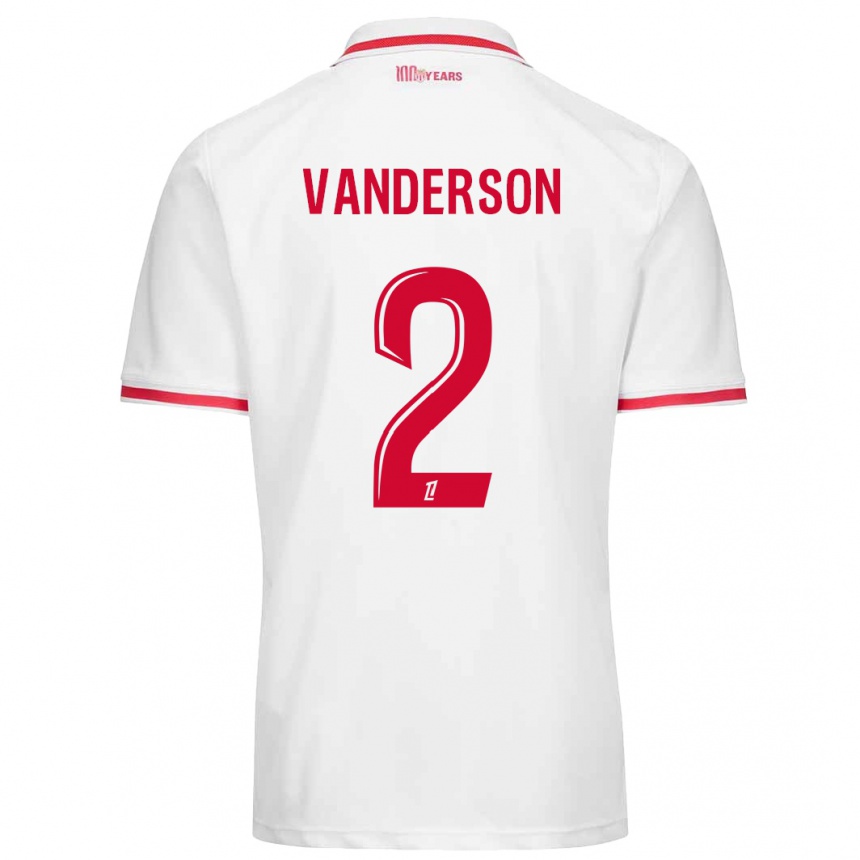 Kinder Fußball Vanderson #2 Weiß Rot Heimtrikot Trikot 2024/25 T-Shirt Luxemburg