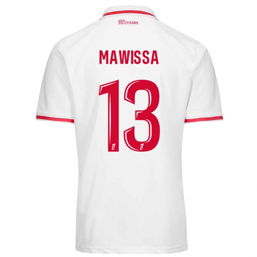 Kinder Fußball Christian Mawissa Elebi #13 Weiß Rot Heimtrikot Trikot 2024/25 T-Shirt Luxemburg