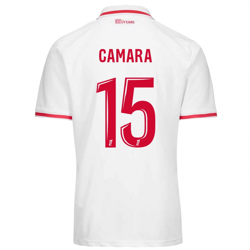 Kinder Fußball Lamine Camara #15 Weiß Rot Heimtrikot Trikot 2024/25 T-Shirt Luxemburg