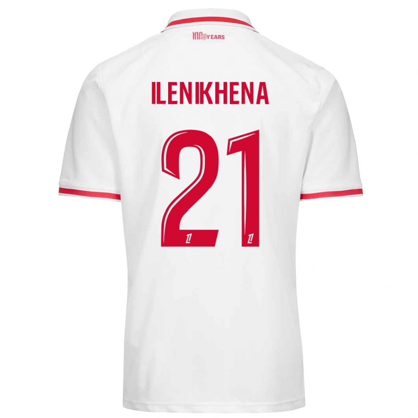 Kinder Fußball George Ilenikhena #21 Weiß Rot Heimtrikot Trikot 2024/25 T-Shirt Luxemburg