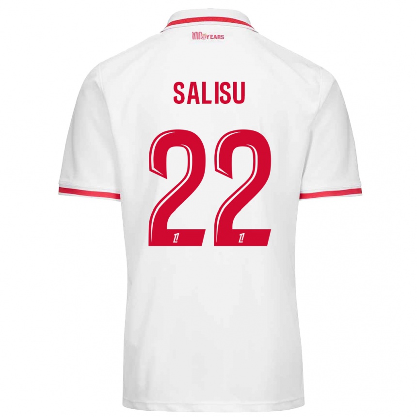 Kinder Fußball Mohammed Salisu #22 Weiß Rot Heimtrikot Trikot 2024/25 T-Shirt Luxemburg