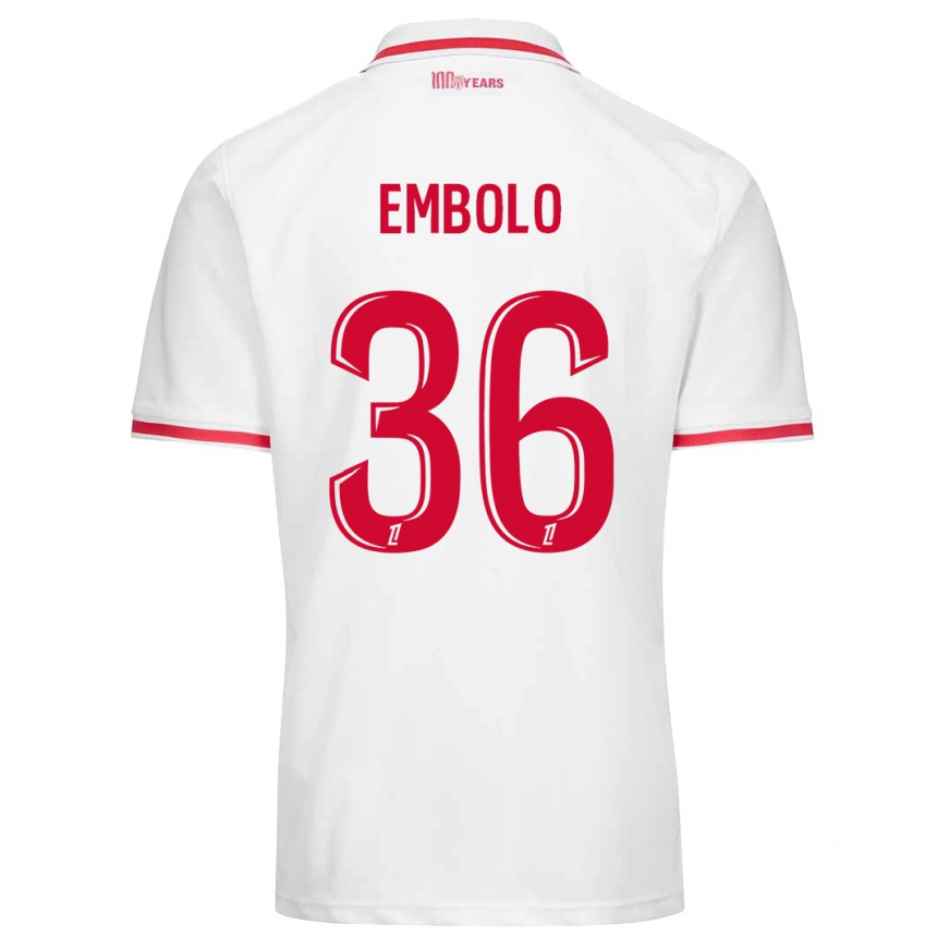 Kinder Fußball Breel Embolo #36 Weiß Rot Heimtrikot Trikot 2024/25 T-Shirt Luxemburg