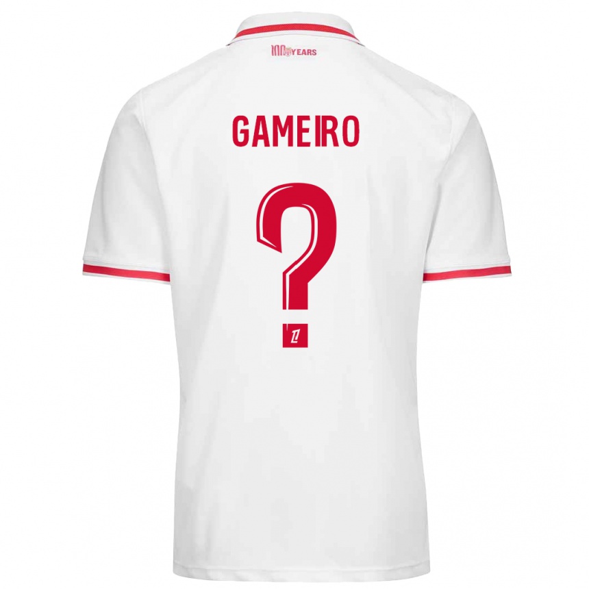 Kinder Fußball Benoît Gameiro #0 Weiß Rot Heimtrikot Trikot 2024/25 T-Shirt Luxemburg