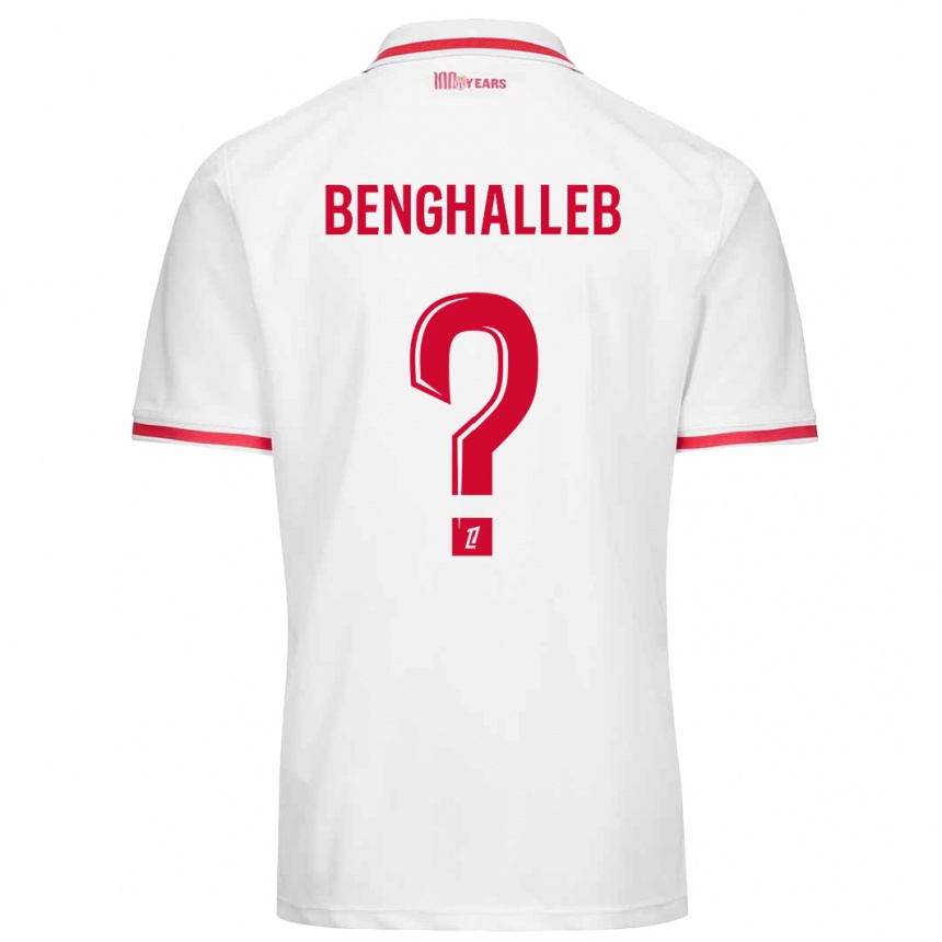 Kinder Fußball Adam Benghalleb #0 Weiß Rot Heimtrikot Trikot 2024/25 T-Shirt Luxemburg