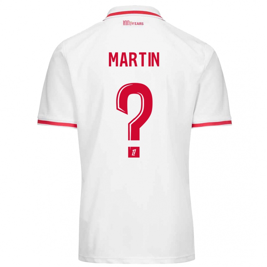 Kinder Fußball Logan Martin #0 Weiß Rot Heimtrikot Trikot 2024/25 T-Shirt Luxemburg