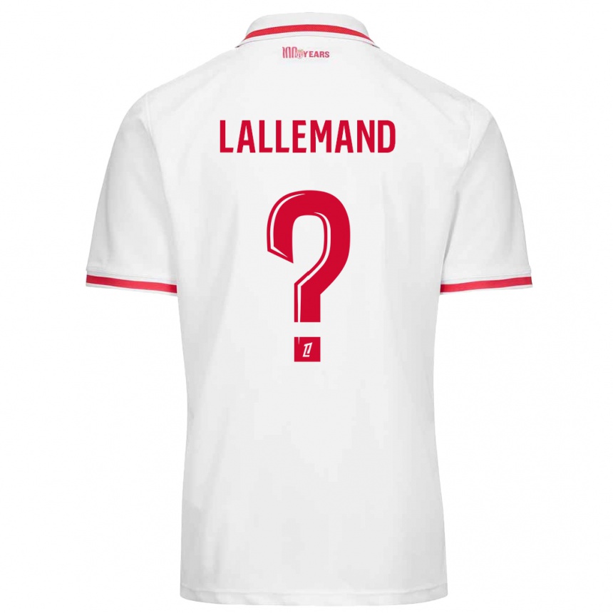 Kinder Fußball Nassim Lallemand #0 Weiß Rot Heimtrikot Trikot 2024/25 T-Shirt Luxemburg