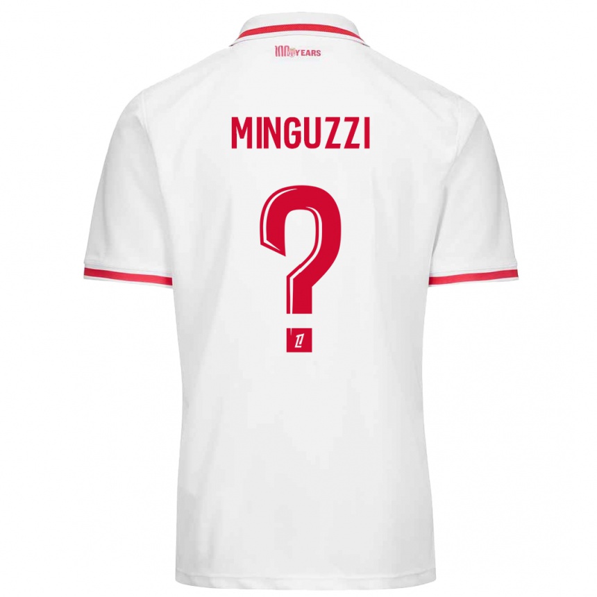 Kinder Fußball Matteo Minguzzi #0 Weiß Rot Heimtrikot Trikot 2024/25 T-Shirt Luxemburg