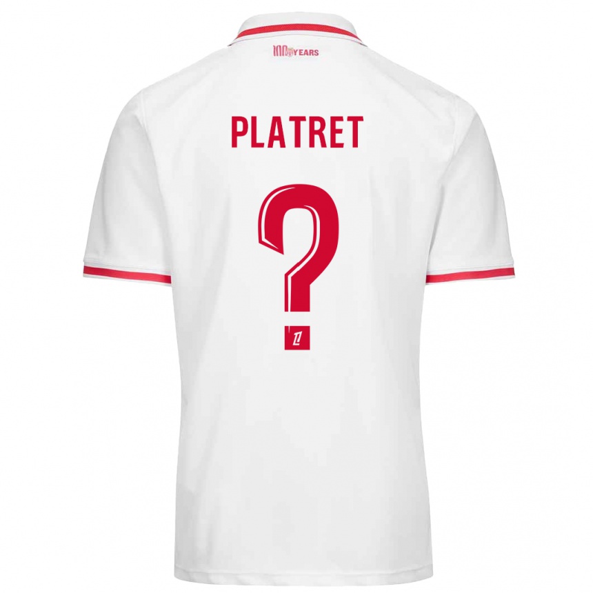 Kinder Fußball Aurélien Platret #0 Weiß Rot Heimtrikot Trikot 2024/25 T-Shirt Luxemburg