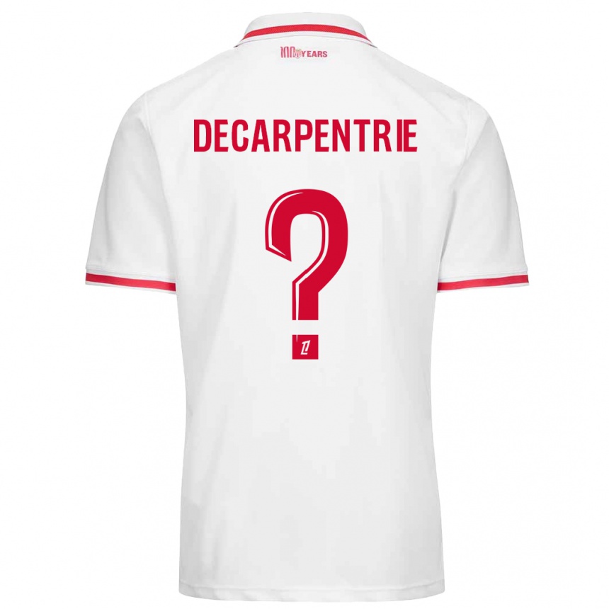 Kinder Fußball Valentin Decarpentrie #0 Weiß Rot Heimtrikot Trikot 2024/25 T-Shirt Luxemburg