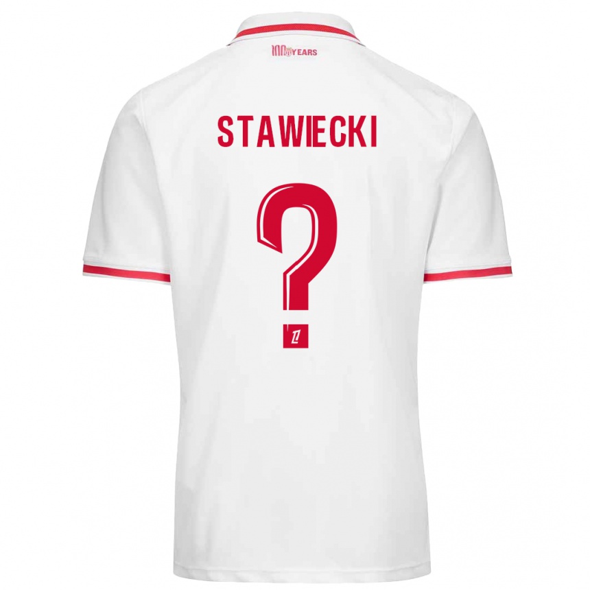 Kinder Fußball Jules Stawiecki #0 Weiß Rot Heimtrikot Trikot 2024/25 T-Shirt Luxemburg