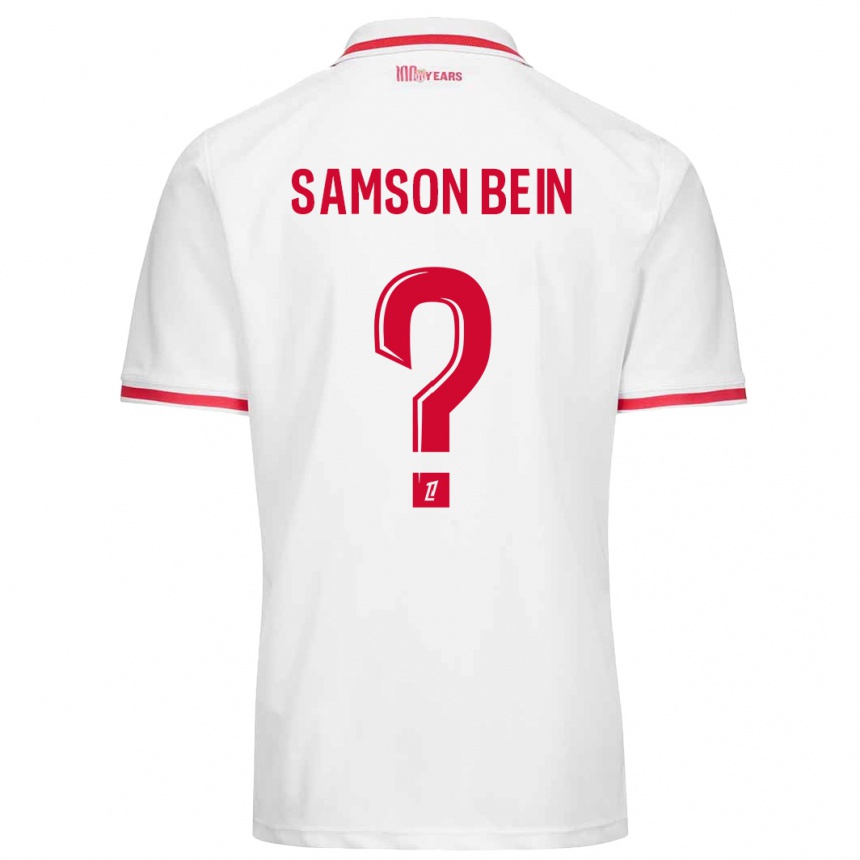 Kinder Fußball Sirak Samson Bein #0 Weiß Rot Heimtrikot Trikot 2024/25 T-Shirt Luxemburg