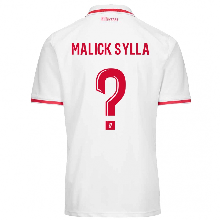 Kinder Fußball Malick Sylla #0 Weiß Rot Heimtrikot Trikot 2024/25 T-Shirt Luxemburg