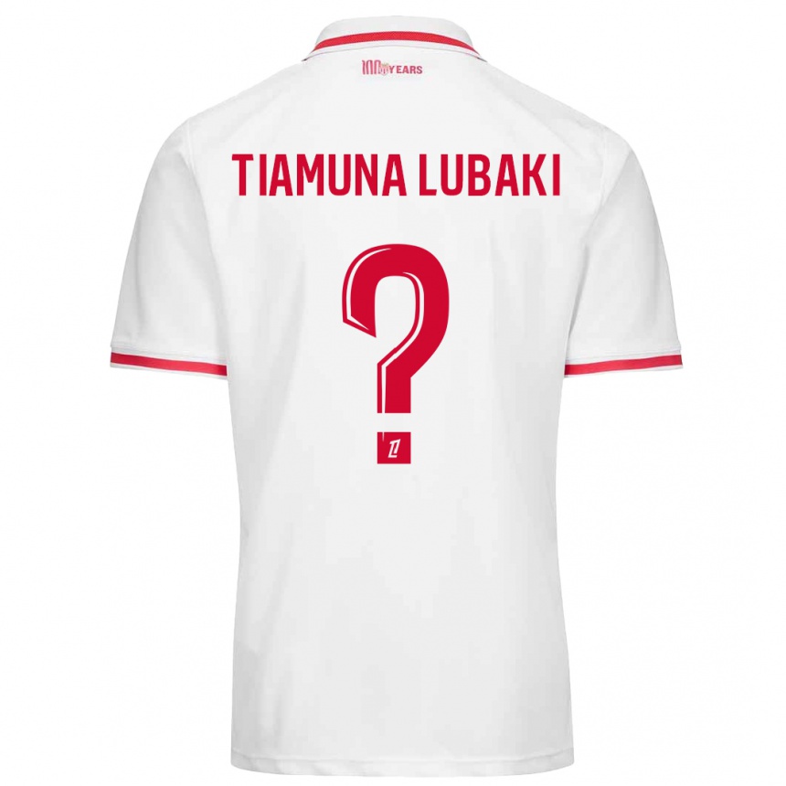 Kinder Fußball Loïc Tiamuna Lubaki #0 Weiß Rot Heimtrikot Trikot 2024/25 T-Shirt Luxemburg