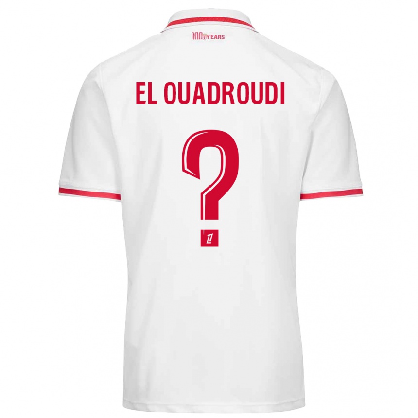 Kinder Fußball Imrane El Ouadroudi #0 Weiß Rot Heimtrikot Trikot 2024/25 T-Shirt Luxemburg