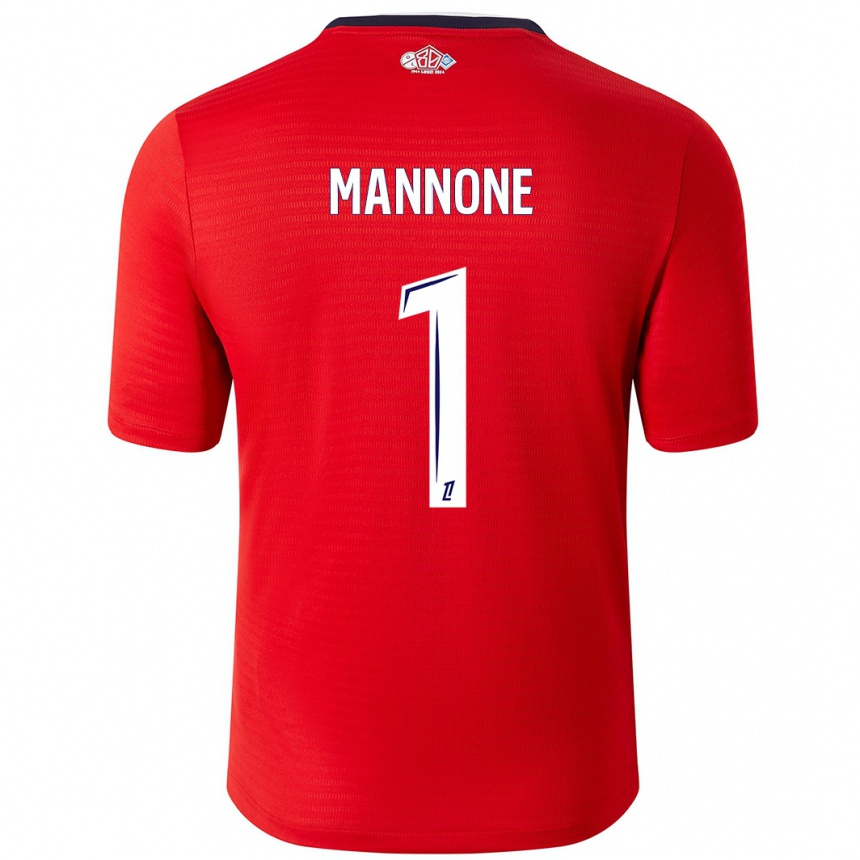 Kinder Fußball Vito Mannone #1 Rot Weiß Heimtrikot Trikot 2024/25 T-Shirt Luxemburg