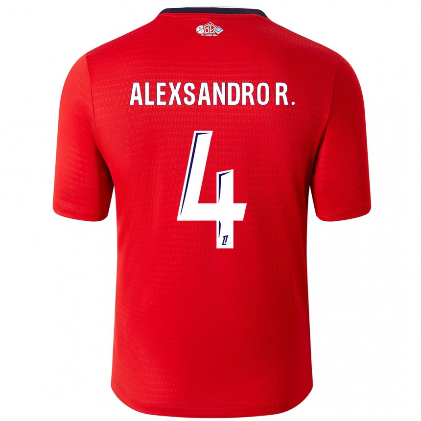 Kinder Fußball Alexsandro #4 Rot Weiß Heimtrikot Trikot 2024/25 T-Shirt Luxemburg