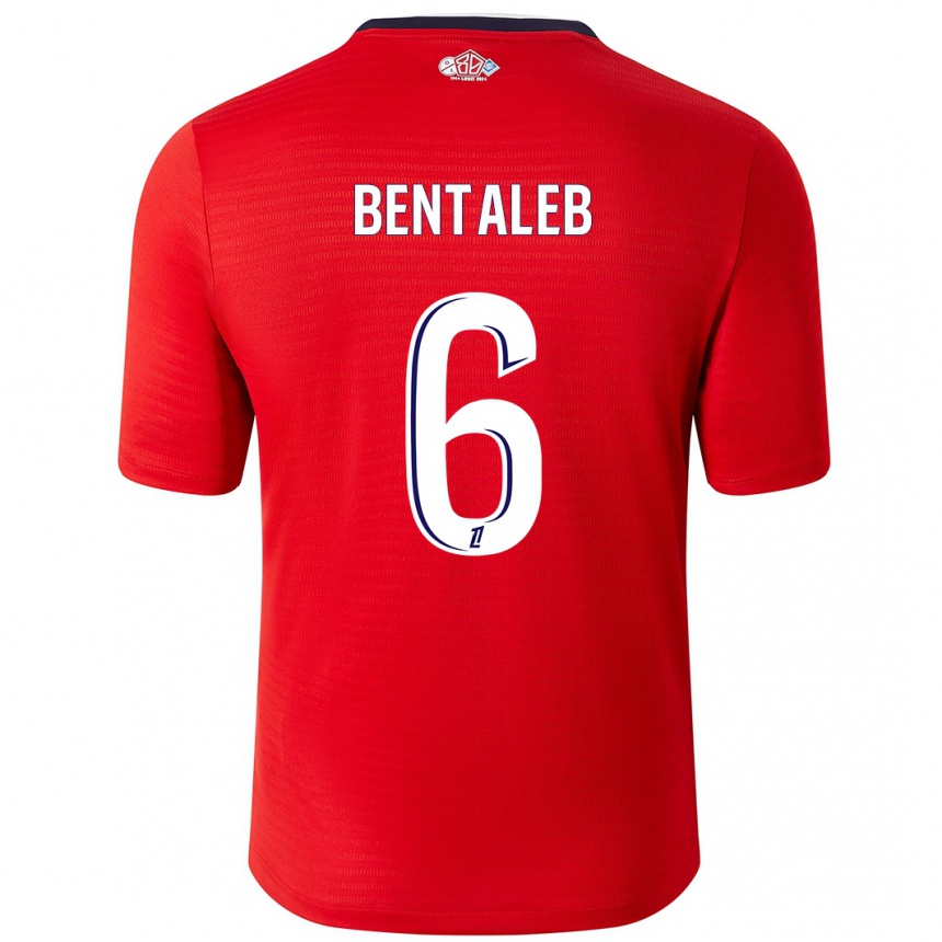 Kinder Fußball Nabil Bentaleb #6 Rot Weiß Heimtrikot Trikot 2024/25 T-Shirt Luxemburg