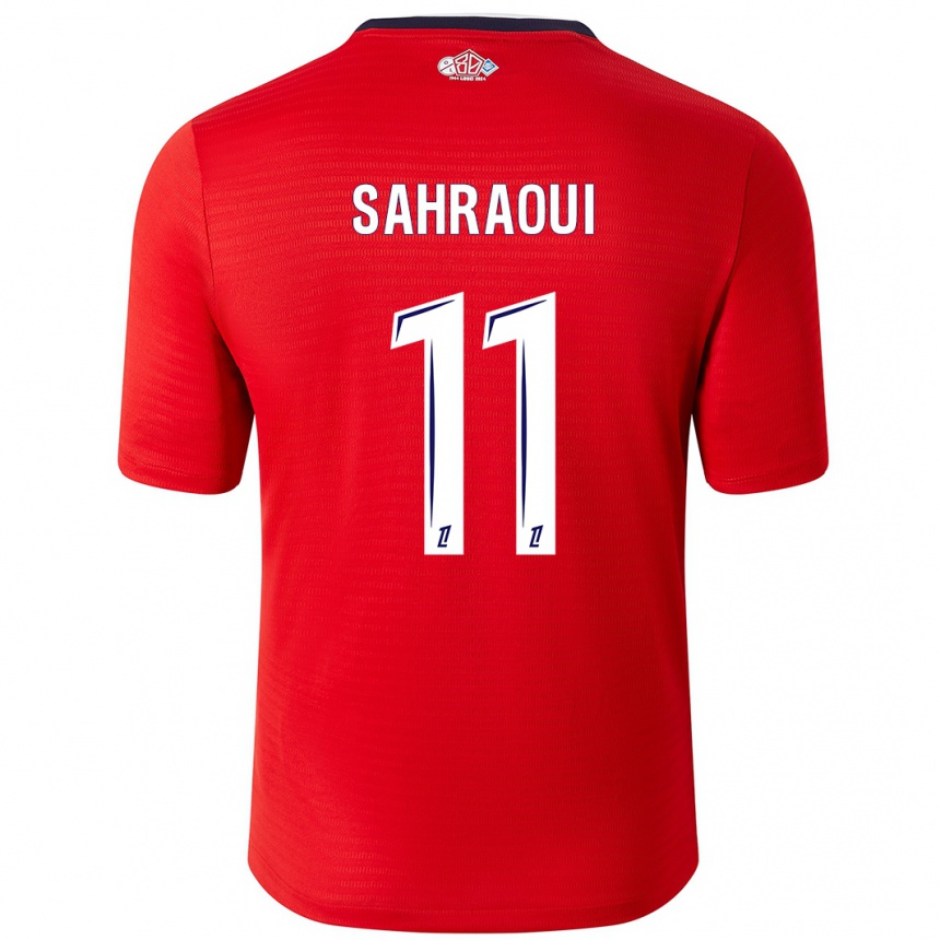 Kinder Fußball Osame Sahraoui #11 Rot Weiß Heimtrikot Trikot 2024/25 T-Shirt Luxemburg