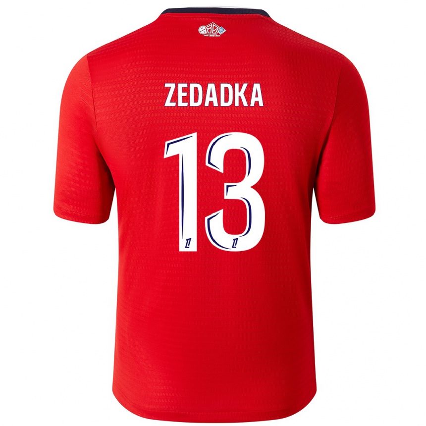 Kinder Fußball Akim Zedadka #13 Rot Weiß Heimtrikot Trikot 2024/25 T-Shirt Luxemburg