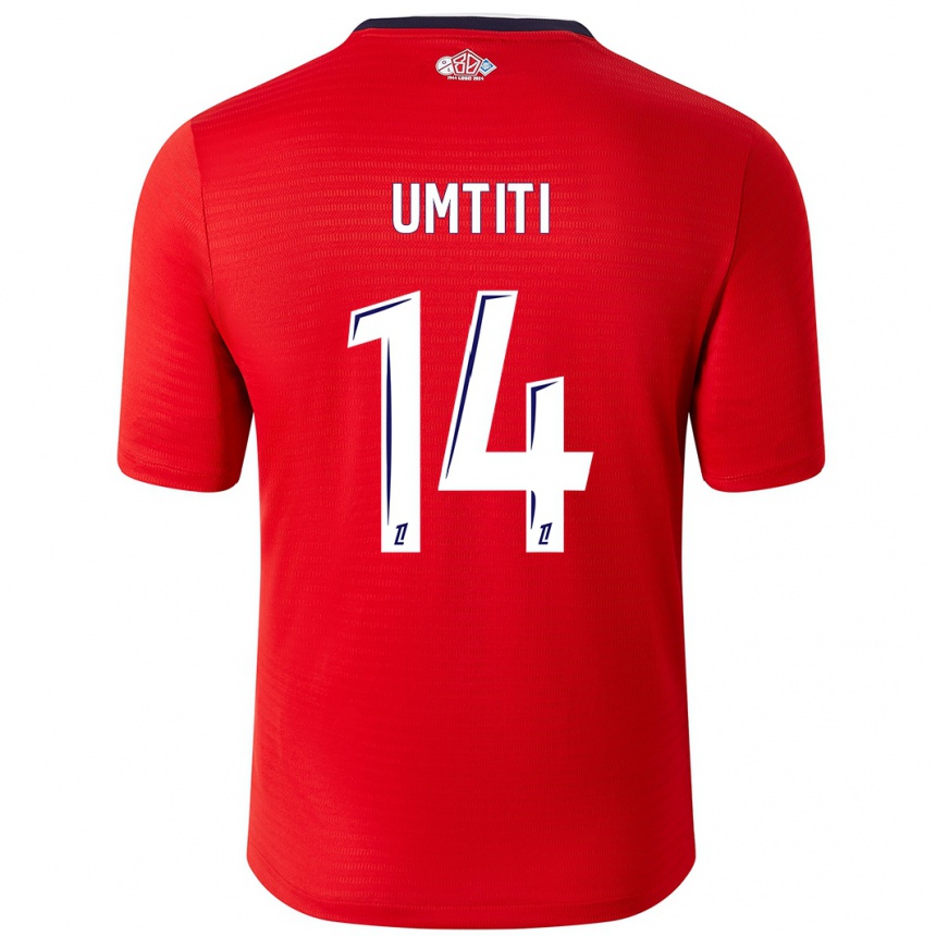 Kinder Fußball Samuel Umtiti #14 Rot Weiß Heimtrikot Trikot 2024/25 T-Shirt Luxemburg