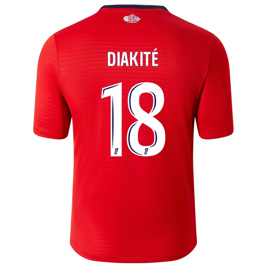 Kinder Fußball Bafodé Diakité #18 Rot Weiß Heimtrikot Trikot 2024/25 T-Shirt Luxemburg