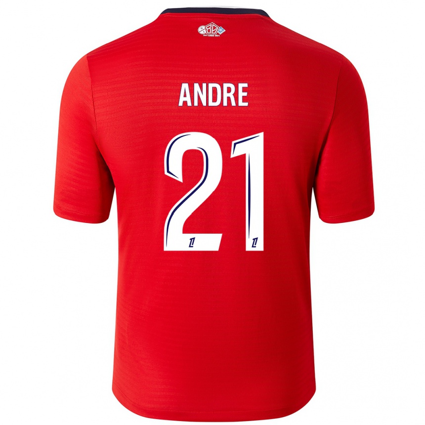 Kinder Fußball Benjamin André #21 Rot Weiß Heimtrikot Trikot 2024/25 T-Shirt Luxemburg