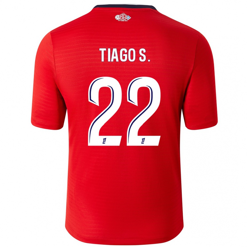 Kinder Fußball Tiago Santos #22 Rot Weiß Heimtrikot Trikot 2024/25 T-Shirt Luxemburg