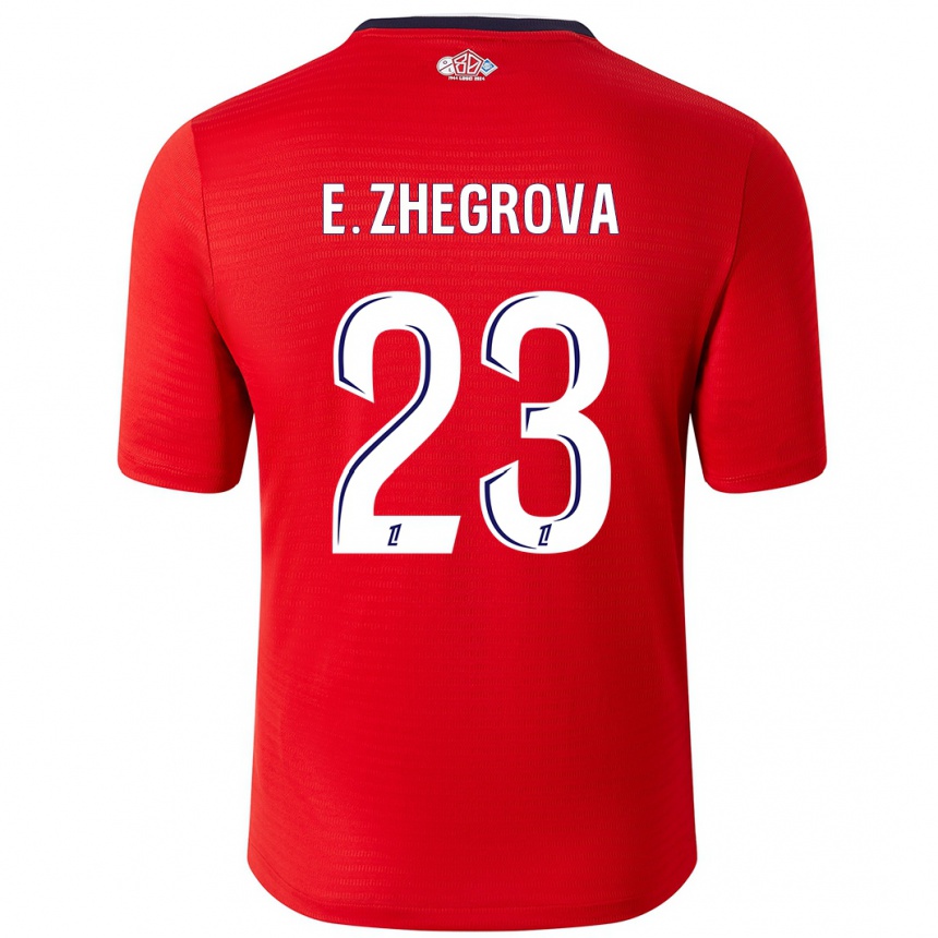 Kinder Fußball Edon Zhegrova #23 Rot Weiß Heimtrikot Trikot 2024/25 T-Shirt Luxemburg