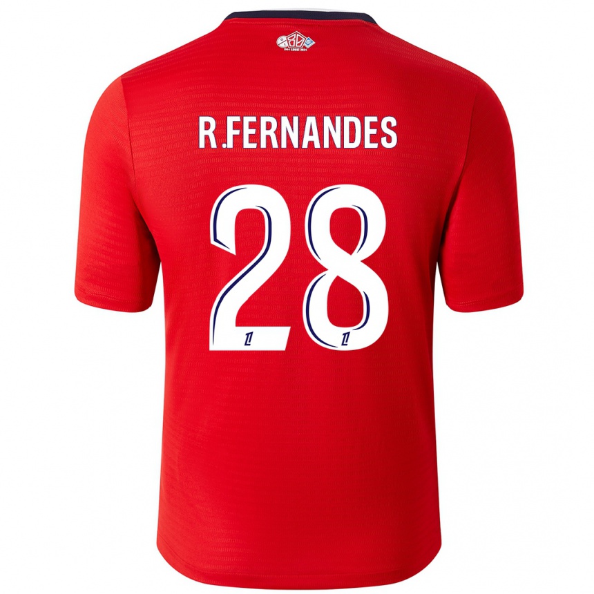 Kinder Fußball Rafael Fernandes #28 Rot Weiß Heimtrikot Trikot 2024/25 T-Shirt Luxemburg